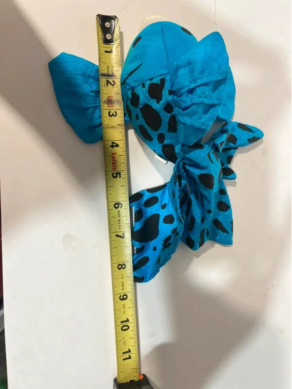 9” Blue Trigger Fish Black Dots Fish Plush Toy Animal Soft Stuffy